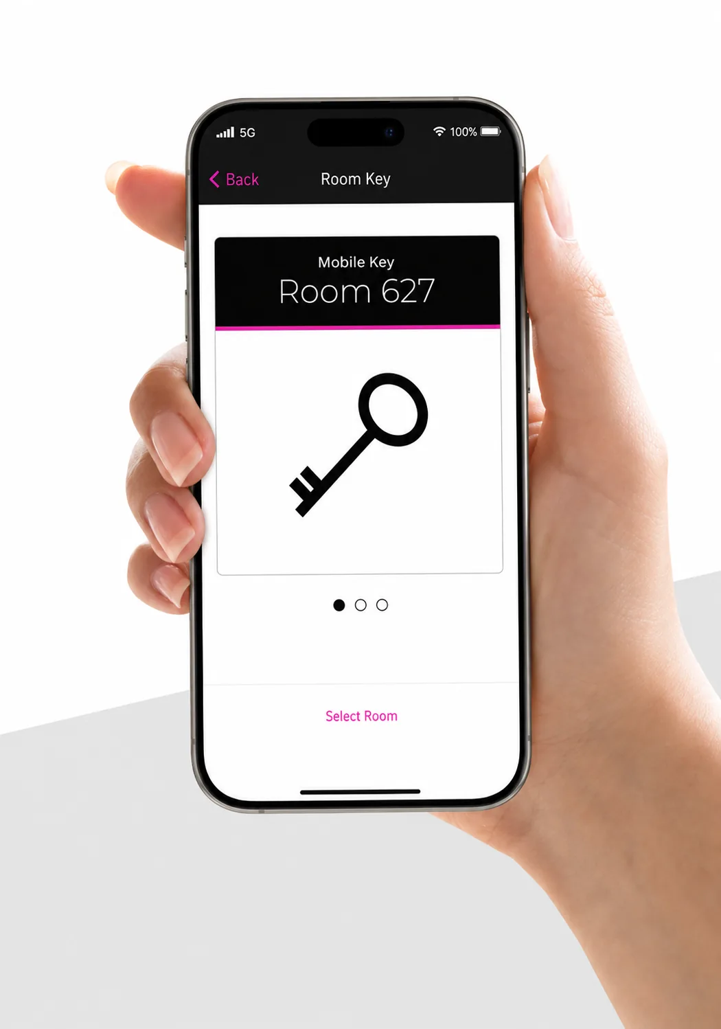 Guest unlocking a room door directly from the app