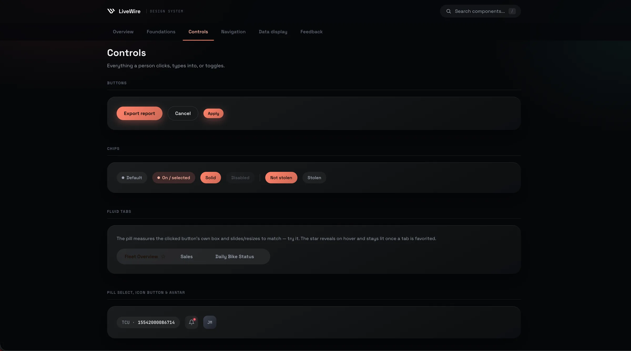 Livewire Design System Overview - Components & Specs